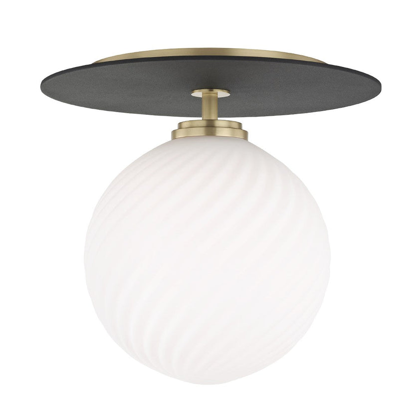 Ellis Flush Mount 9" - Aged Brass/Dusk Black