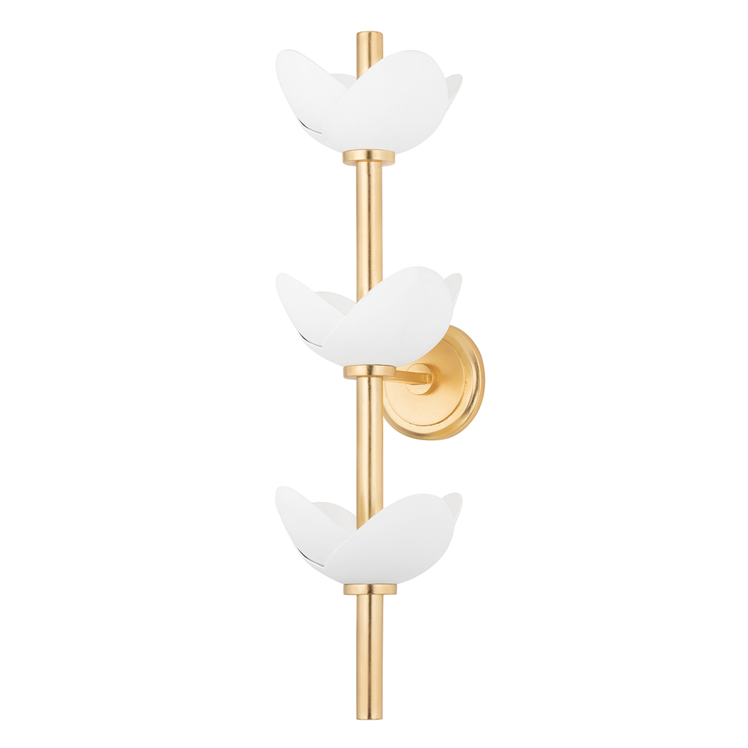 Dawson 6 Light Wall Sconce - Gold Leaf/White Plaster