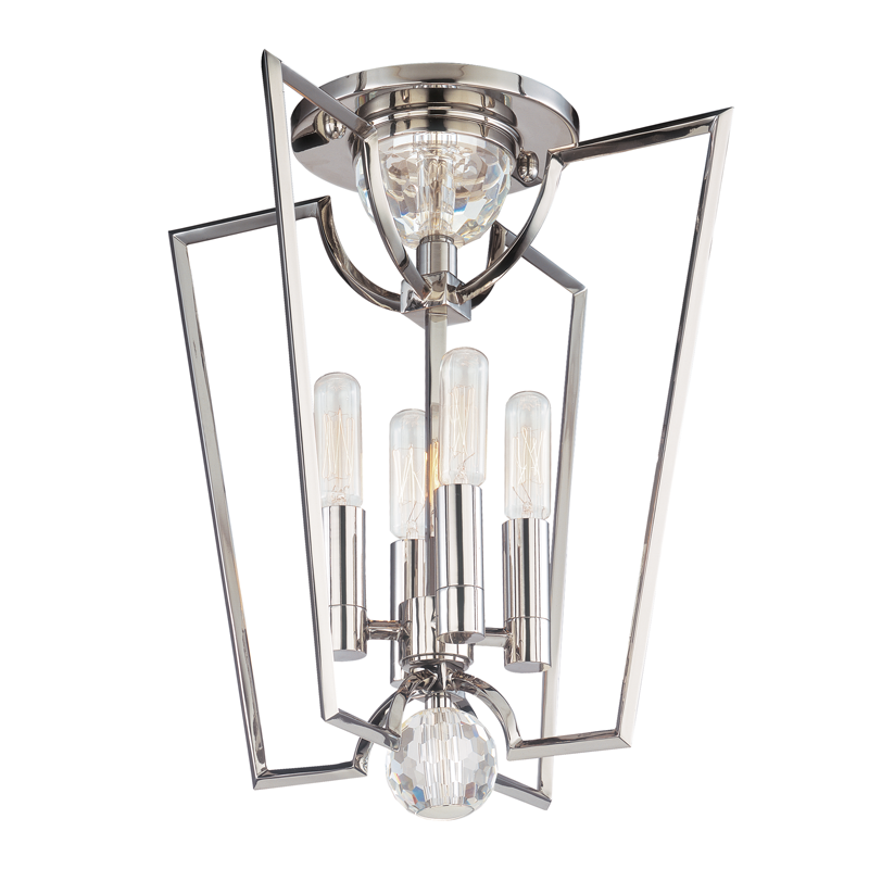 Waterloo Semi Flush - Polished Nickel