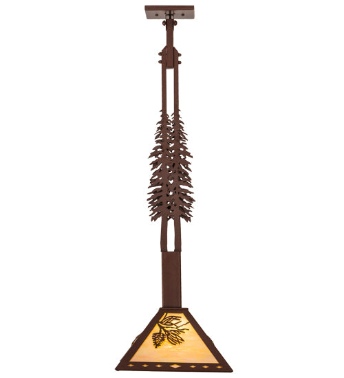 12"Sq Winter Pine Tall Pines Pendant