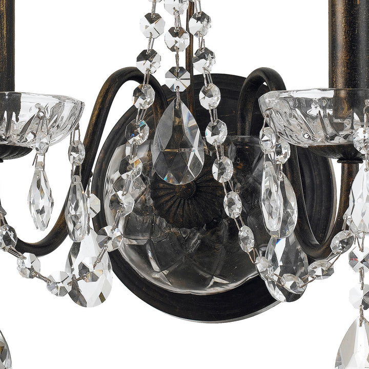 Crystorama Butler 2 Light Hand Cut Crystal English Bronze Sconce