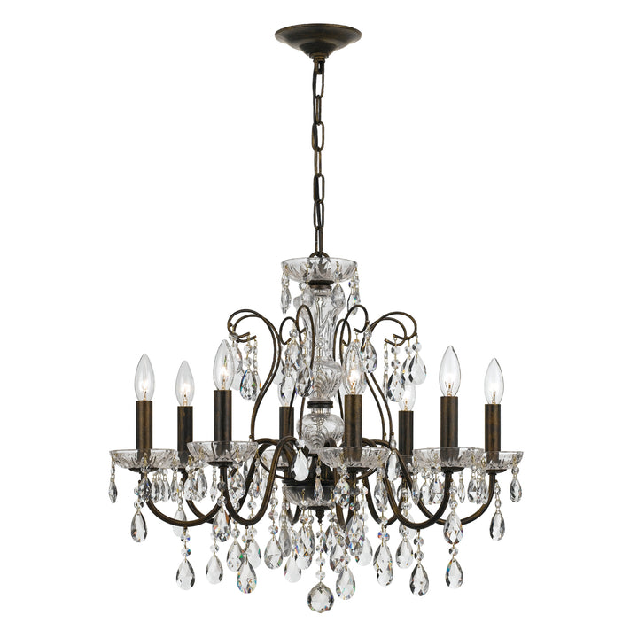 Butler 8 Light Swarovski Strass Crystal English Bronze Chandelier