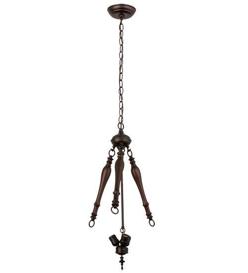 18"W Mahogany Bronze 3 Lt Pendant Hardware