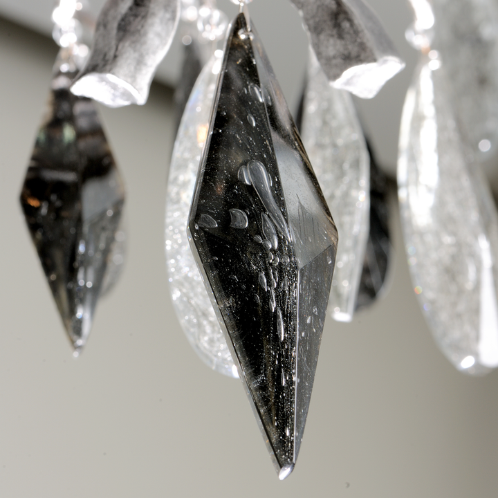 Nera Chandelier 37" - Blackened Silver Leaf