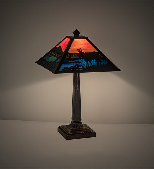 22" High Moose At Lake Table Lamp