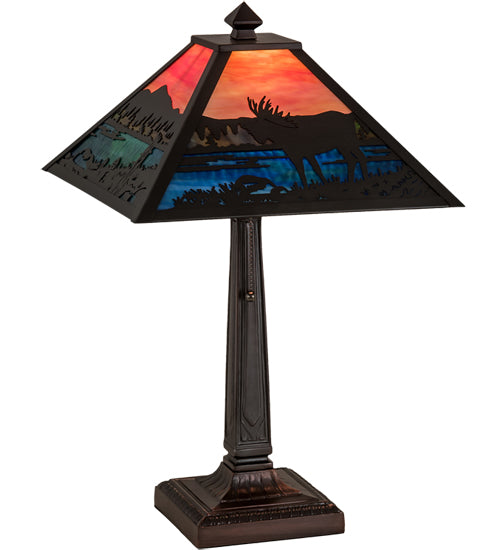 22" High Moose At Lake Table Lamp