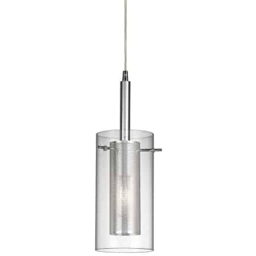 Dainolite 1 Light Incandescent Pendant, Aged Brass with Clear Glass