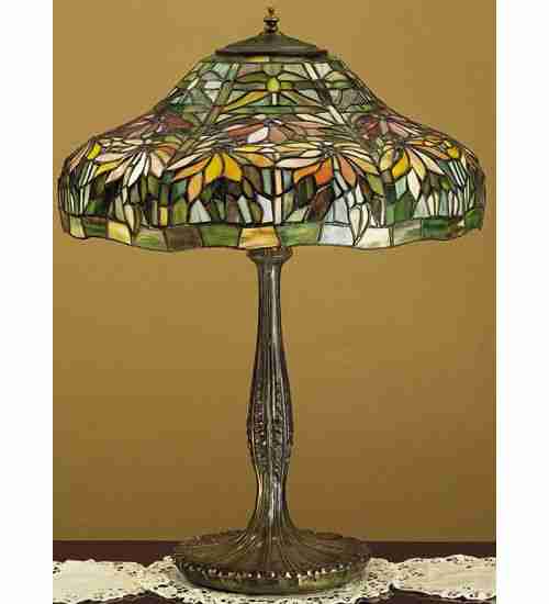 25"H Poinsettia Table Lamp