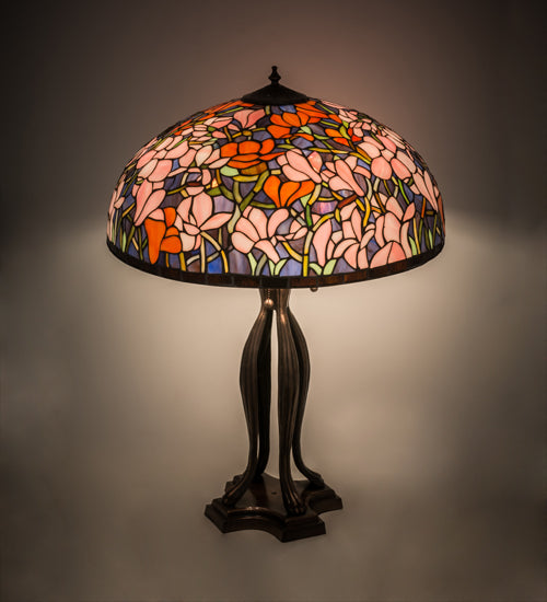 32"H Tiffany Magnolia Table Lamp