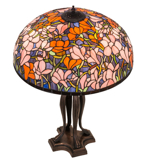 32"H Tiffany Magnolia Table Lamp