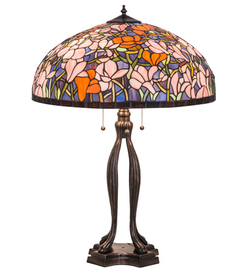 32"H Tiffany Magnolia Table Lamp