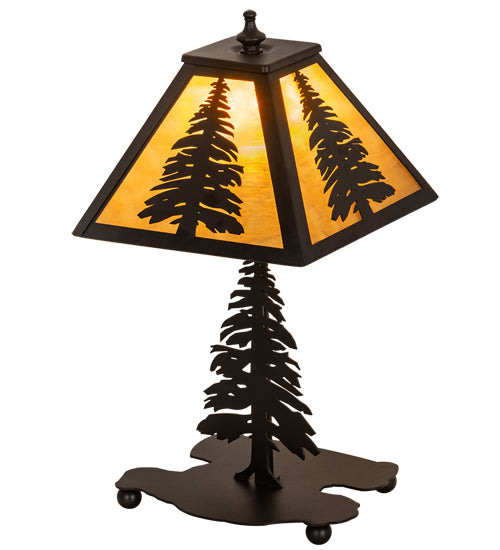 15" High Tall Pines Mini Lamp