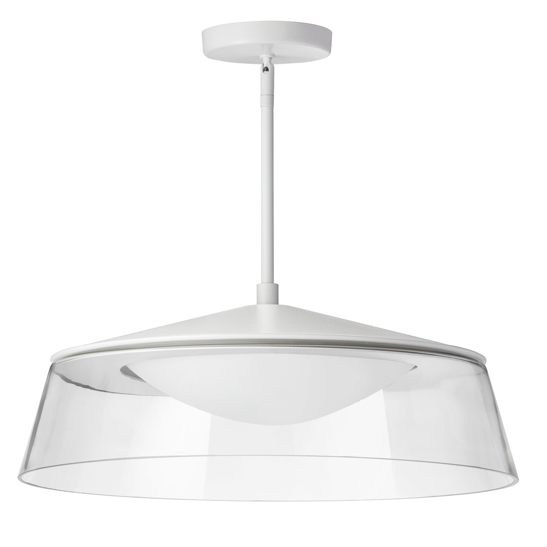 Dainolite 35W LED Pendant Matte White Finish with Clear Glass