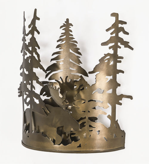 11"W Moose Through The Trees Wall Sconce