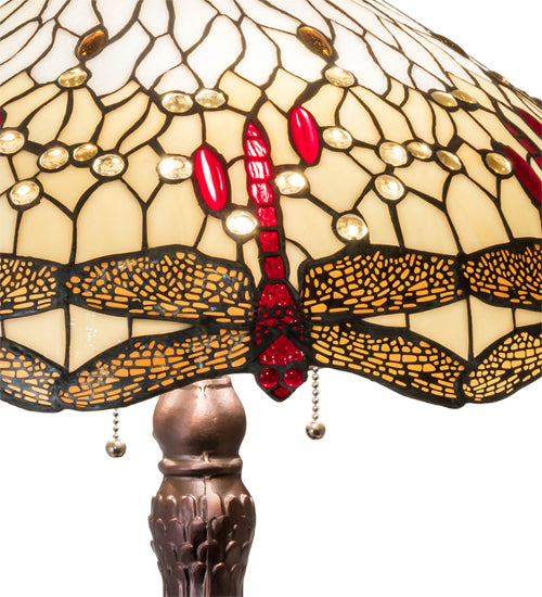 31" High Tiffany Hanginghead Dragonfly Table Lamp