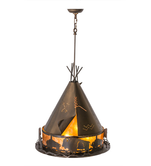 24"W Teepee W/Buffalo Pendant