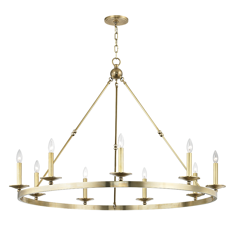 Allendale Chandelier 33" - Aged Brass