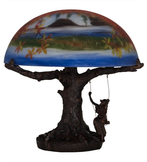 15"H Maxfield Parrish Reveries Reverse Painted Table Lamp