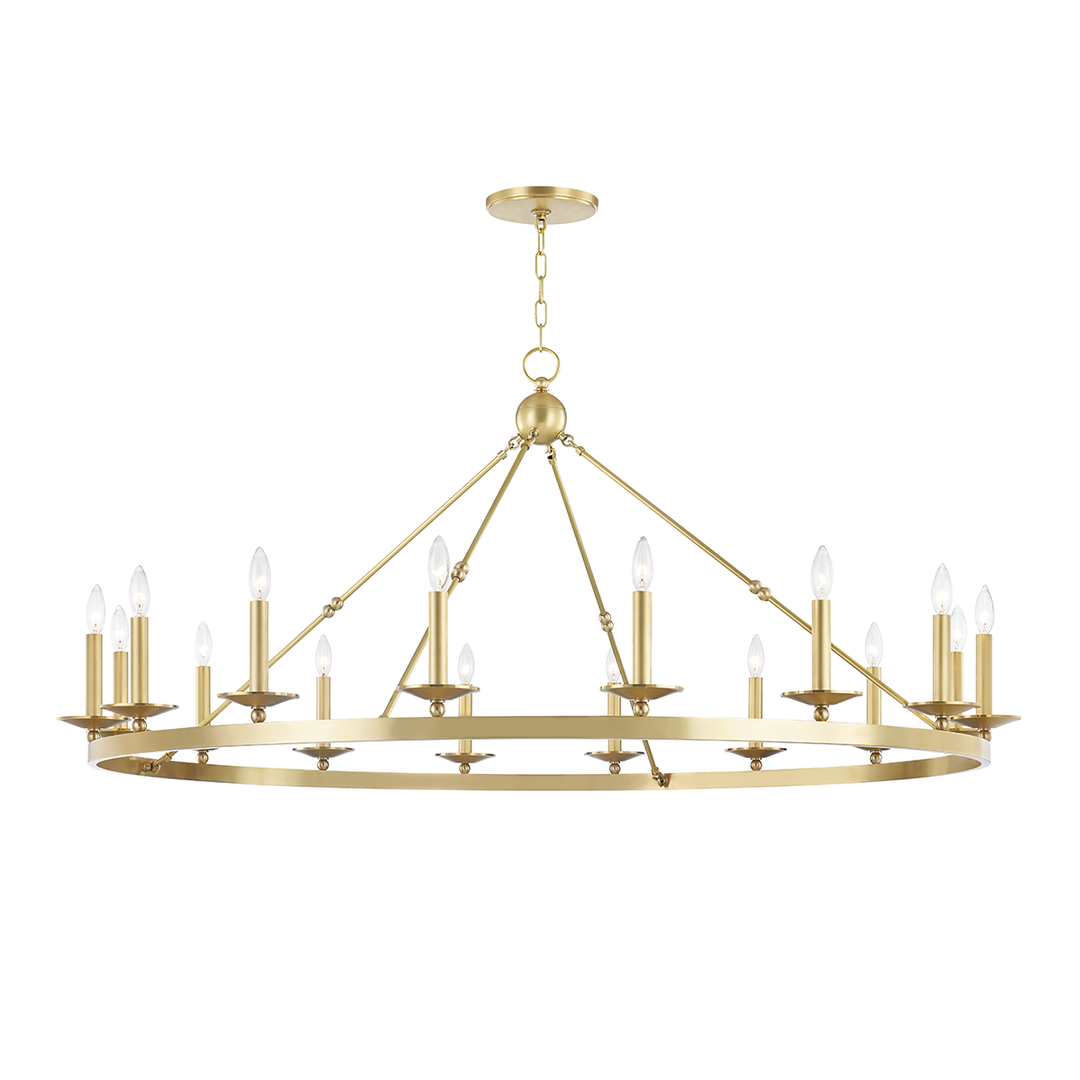 Allendale Chandelier 27" - Aged Brass