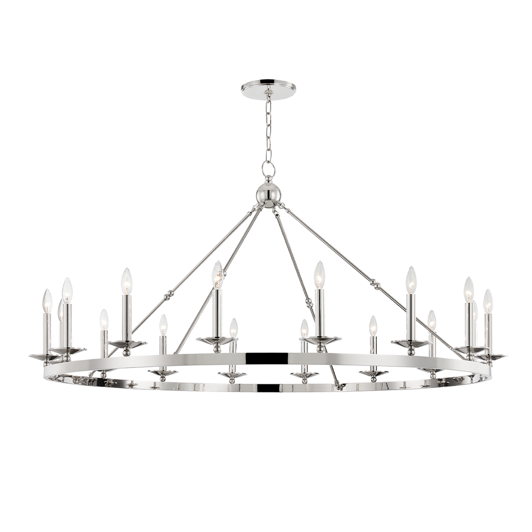 Allendale Chandelier 27" - Polished Nickel