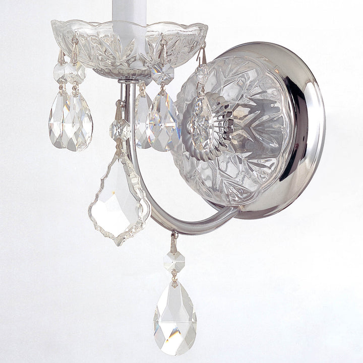 Crystorama Imperial 1 Light Hand Cut Crystal Polished Chrome Sconce