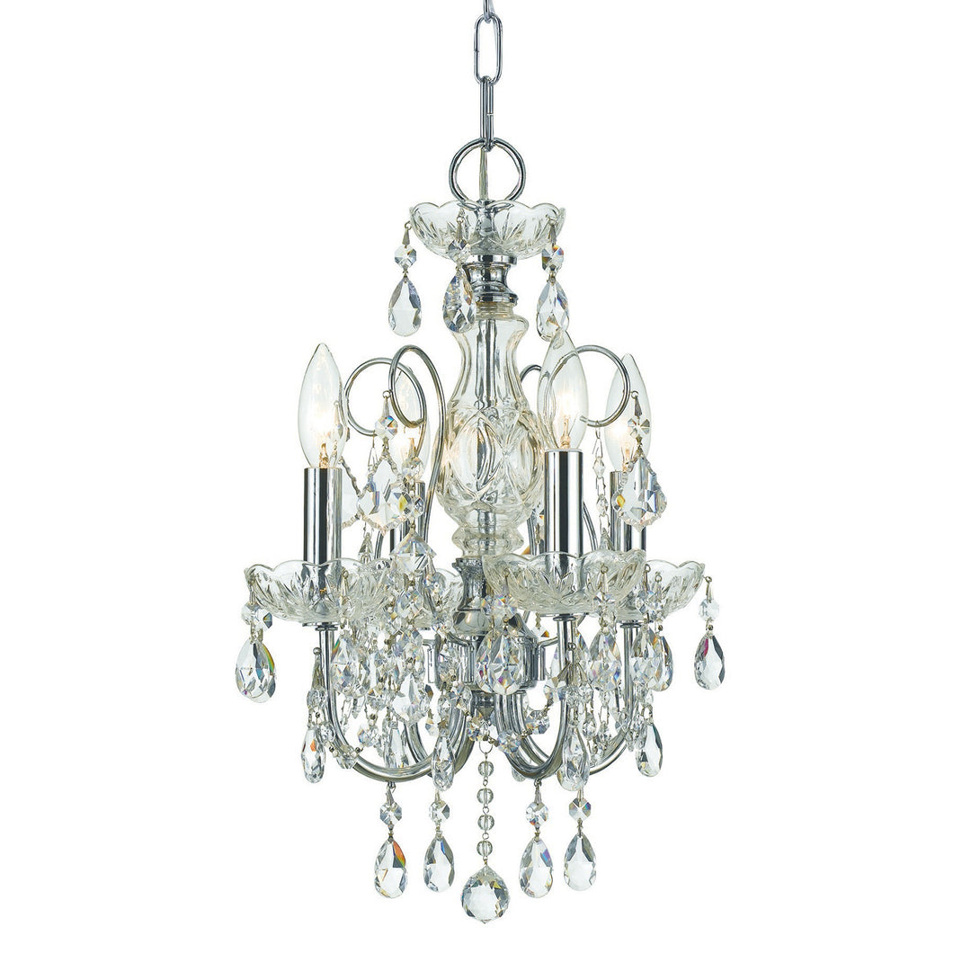 Crystorama Imperial 4 Light Clear Italian Crystal Polished Chrome Mini Chandelier