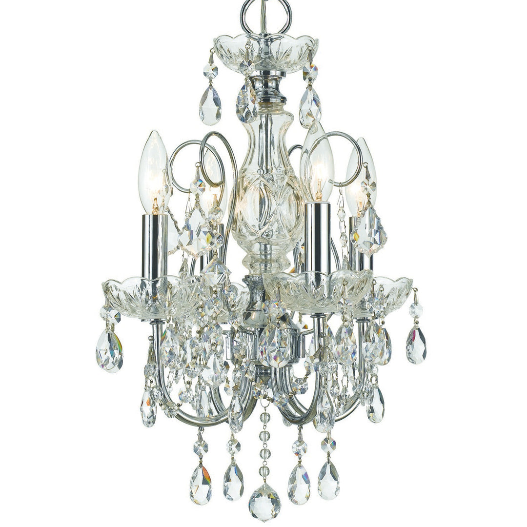 Crystorama Imperial 4 Light Clear Italian Crystal Polished Chrome Mini Chandelier