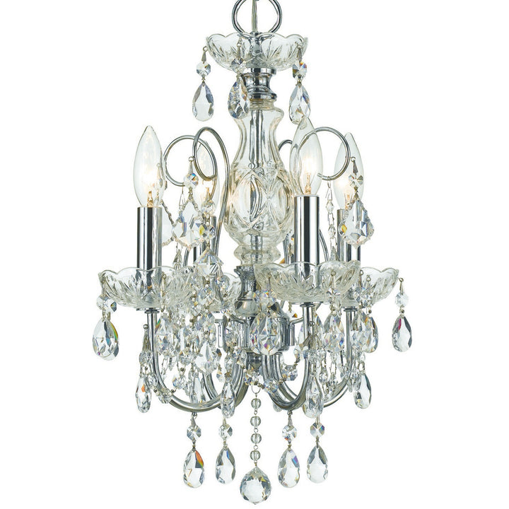 Crystorama Imperial 4 Light Clear Italian Crystal Polished Chrome Mini Chandelier