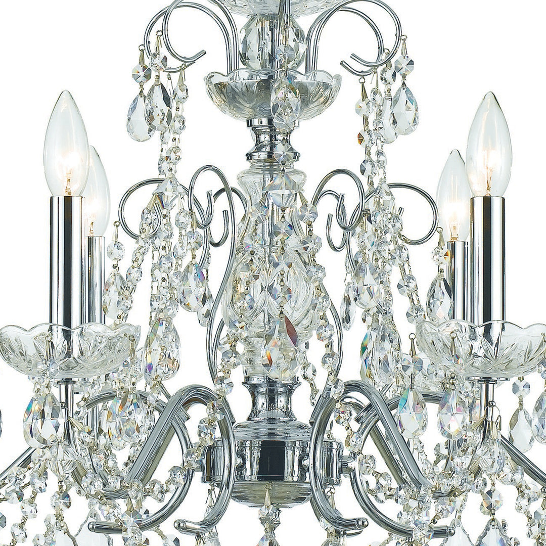 Crystorama Imperial 6 Light Hand Cut Crystal Polished Chrome Chandelier