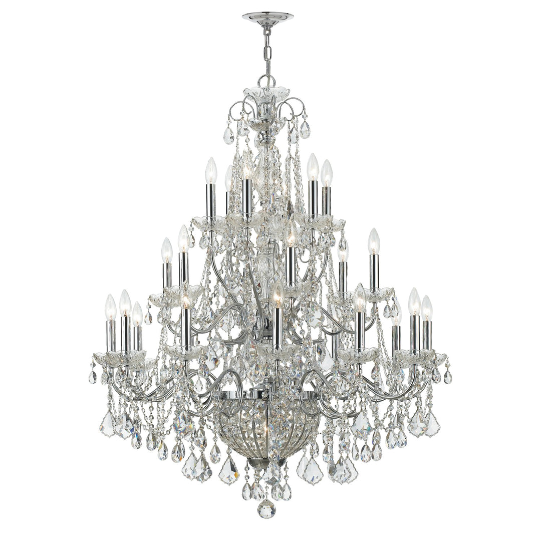 Imperial 26 Light Hand Cut Crystal Polished Chrome Chandelier