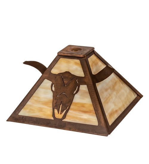 12" Square Steer Skull Shade