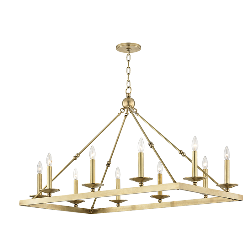 Allendale Chandelier 23" - Aged Brass