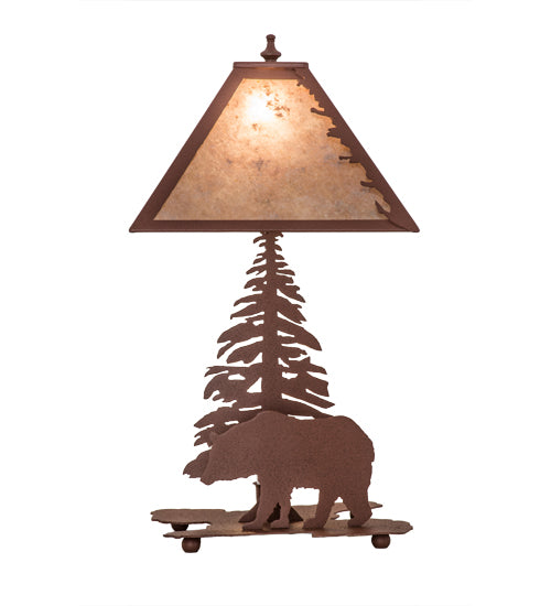 21" High Lone Bear W/Lighted Base Table Lamp