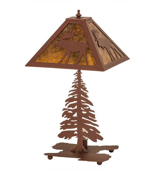 21"H Lone Moose Tall Pines Table Lamp