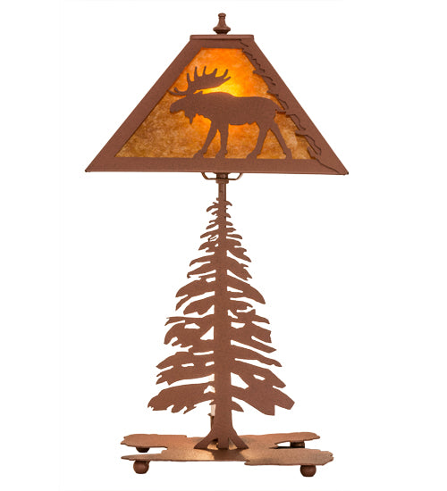 21"H Lone Moose Tall Pines Table Lamp