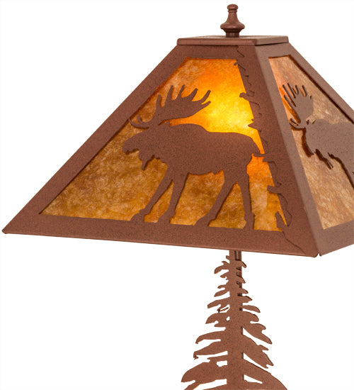 21"H Lone Moose Tall Pines Table Lamp