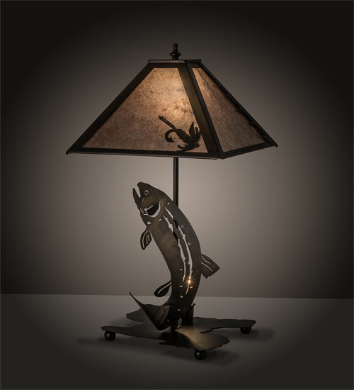 21"H Leaping Trout Table Lamp