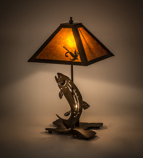 21"H Leaping Trout Table Lamp