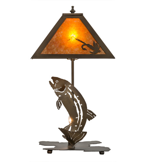 21"H Leaping Trout Table Lamp