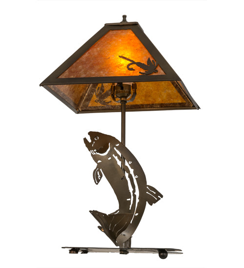 21"H Leaping Trout Table Lamp