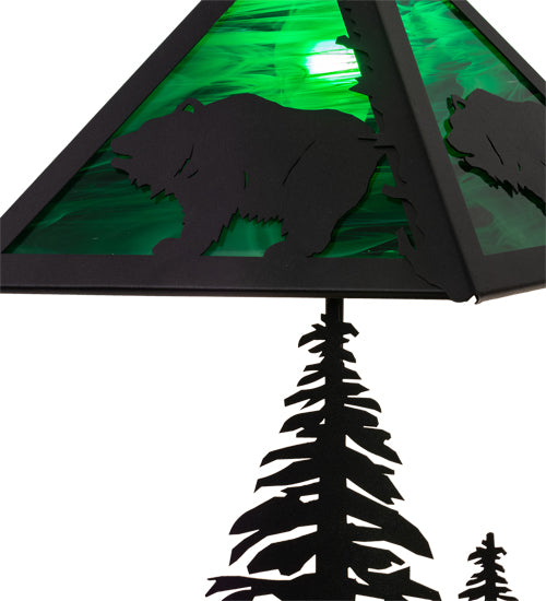 21"H Grizzly Bear Through The Trees Table Lamp