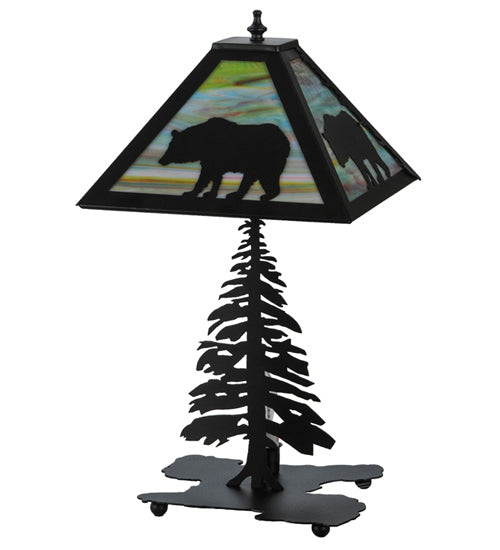 21.5" High Lone Bear W/Lighted Base Table Lamp