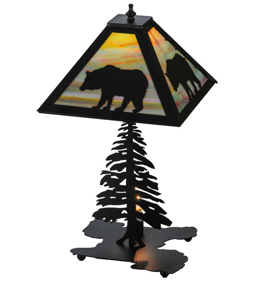 21.5" High Lone Bear W/Lighted Base Table Lamp