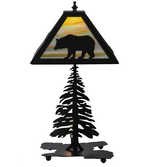 21.5" High Lone Bear W/Lighted Base Table Lamp