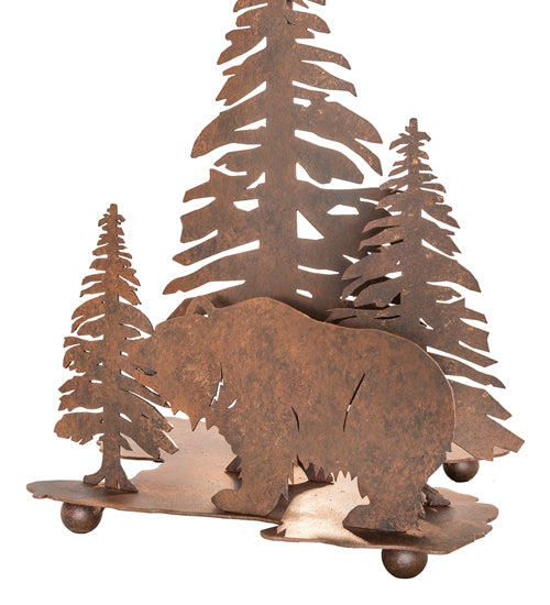 21"H Grizzly Bear Through The Trees Table Lamp