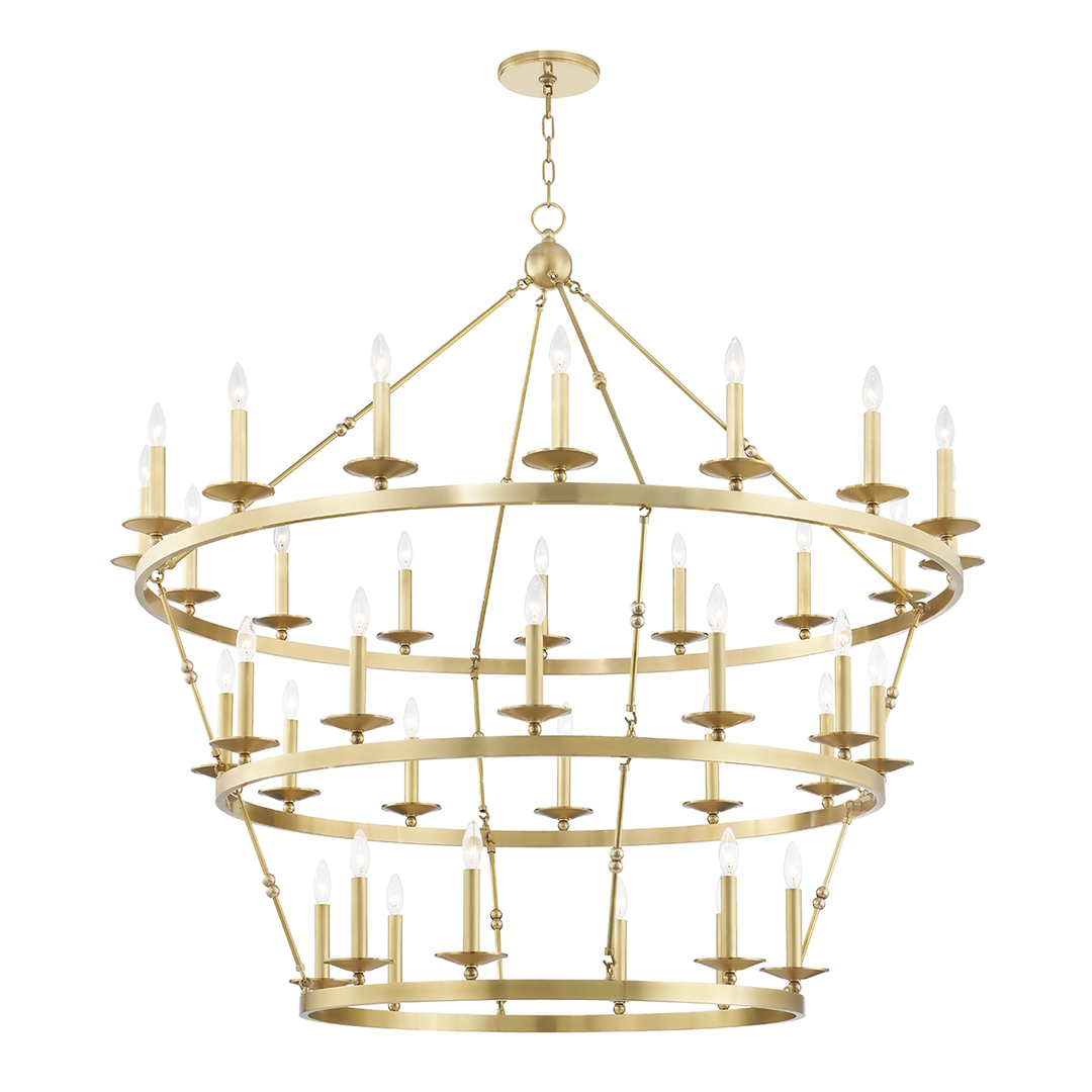 Allendale Chandelier 54" - Aged Brass