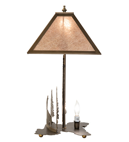 21"H Northwoods Wolf On The Loose Table Lamp