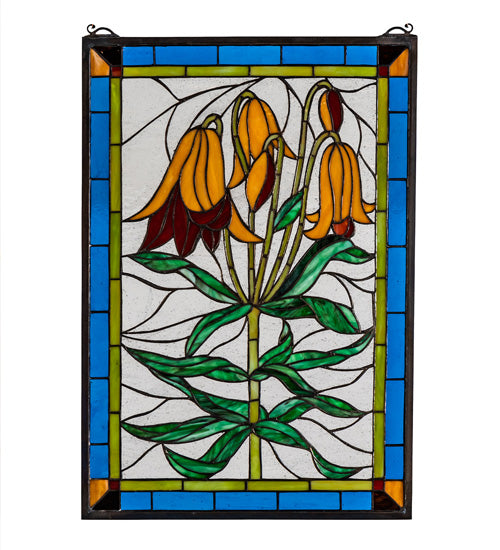 16" Wide X 24" High Trumpet Lily Stained Glass Window