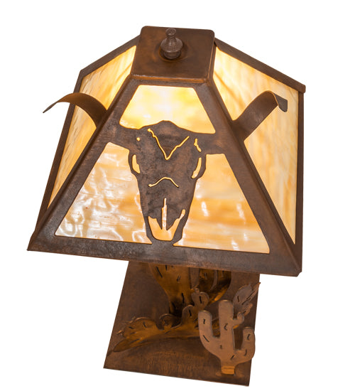 21"H Steer Skull Table Lamp