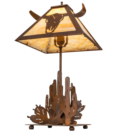 21"H Steer Skull Table Lamp